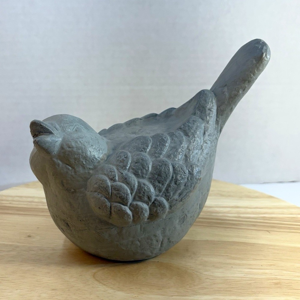 Ceramic Gray Bird Figurine Animal Theme Decor for Any Room 6.5in x 7in